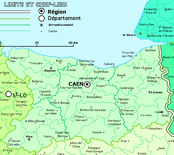 carte departement calvados