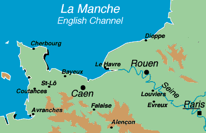 Carte de la Normandie